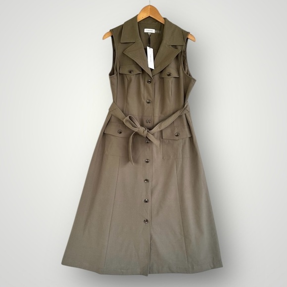 NWT Calvin Klein Dress Midi Women Size 14 - Picture 1 of 10